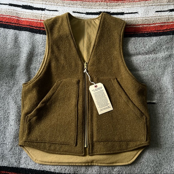 Filson X Governor Baxter S/M Military Wool Blanket Reversible Vest Made in USA - Picture 5 of 12